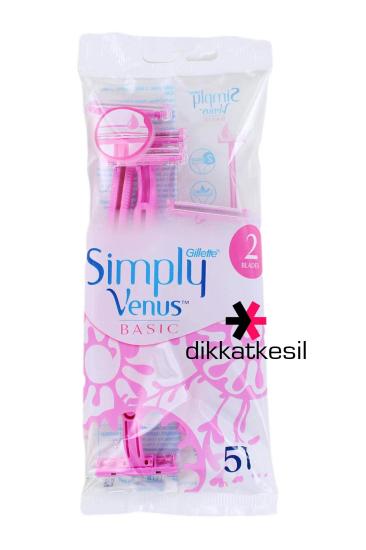 Gillette Simply Venus 2 Basic Kadın Tıraş Bıçağı, Çift Bıçaklı Jilet 5 li Kadın Tıraş Ürünleri - DikkatKesil