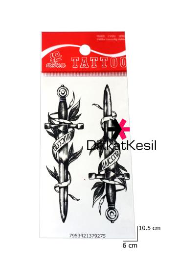 Kılıç Dövmesi, Siyah Beyaz Kılıç Hançer Geçici Dövme, Sticker Dövme Modelleri - DikkatKesil