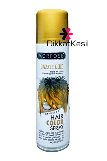 Morfose Dazzle Gold Renkli Saç Spreyi, Altın Sarı Geçici Saç Boyası Renkli Sprey Boyalar - DikkatKesil