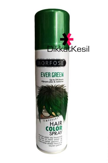 Morfose Ever Green Renkli Saç Spreyi, Yeşil Geçici Saç Boyası Saç Spreyleri - DikkatKesil