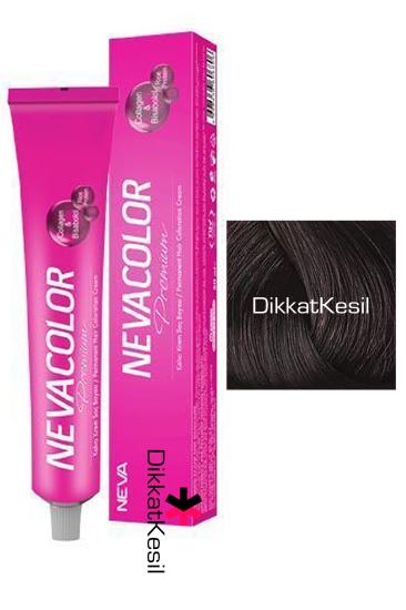 Nevacolor 3.4 Koyu Kestane Renk Premium Kalıcı Krem Saç Boyası Tüp, Saç Boyası Renkleri - DikkatKesil