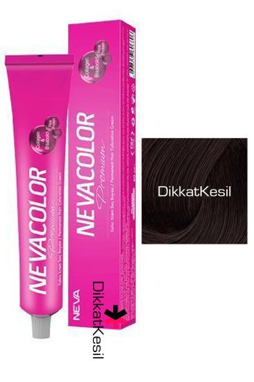 Nevacolor 4 Kahve Renk Premium Kalıcı Krem Saç Boyası Tüp, Nevacolor Boyalar - DikkatKesil